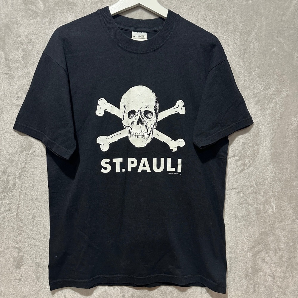 St. Pauli Skull and Crossbones T-Shirt Screen Stars Fruit of the Loom Black M